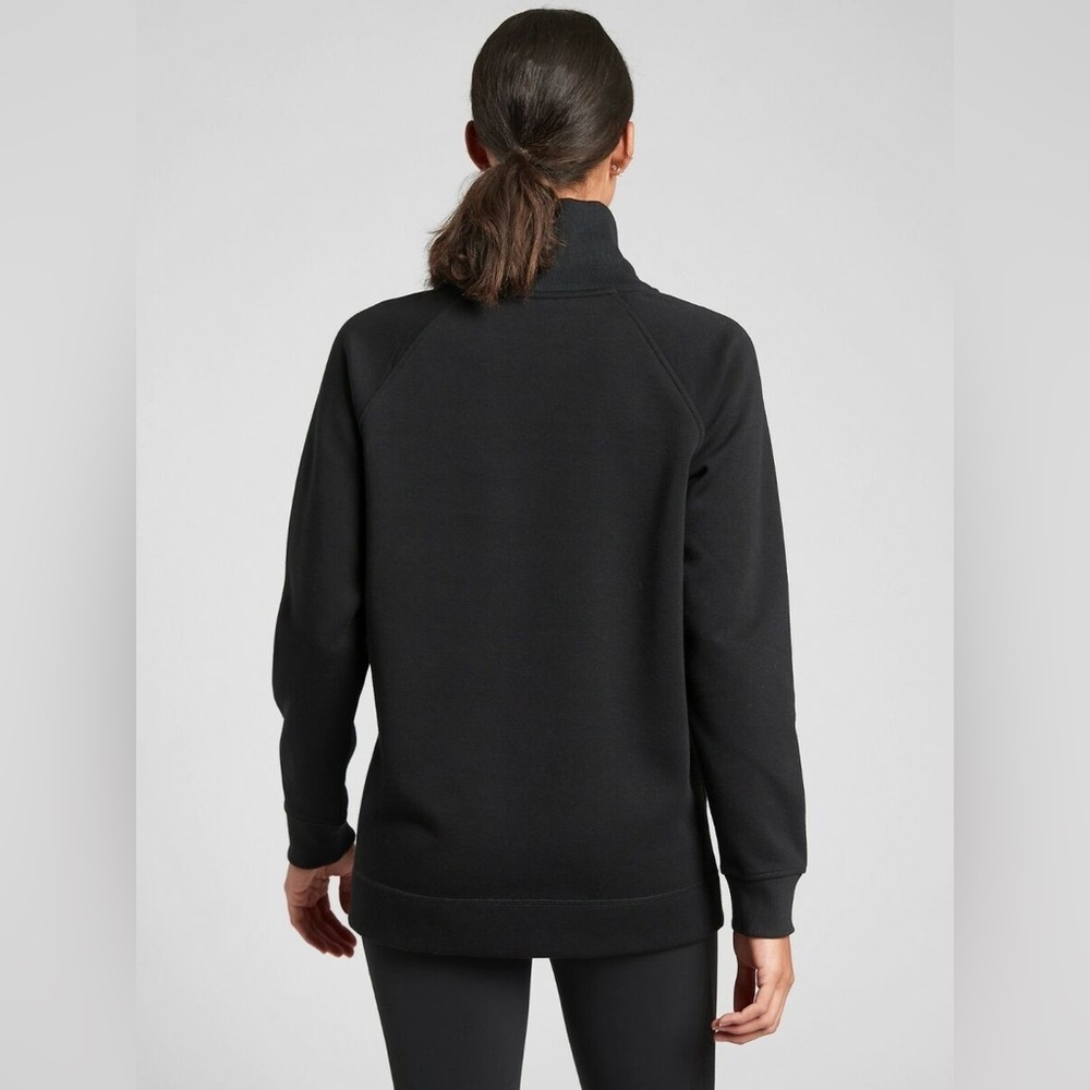 Athleta Cozy Karma Side Zip Funnel Neck Pullover Sweatshirt Size Medium Tall - Picture 2 of 10